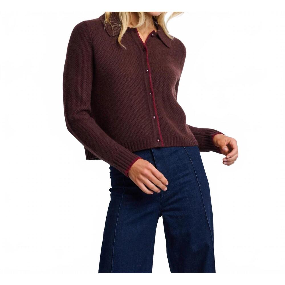 NEW LISA TODD women's honeycomb knit shirt in chocolate
